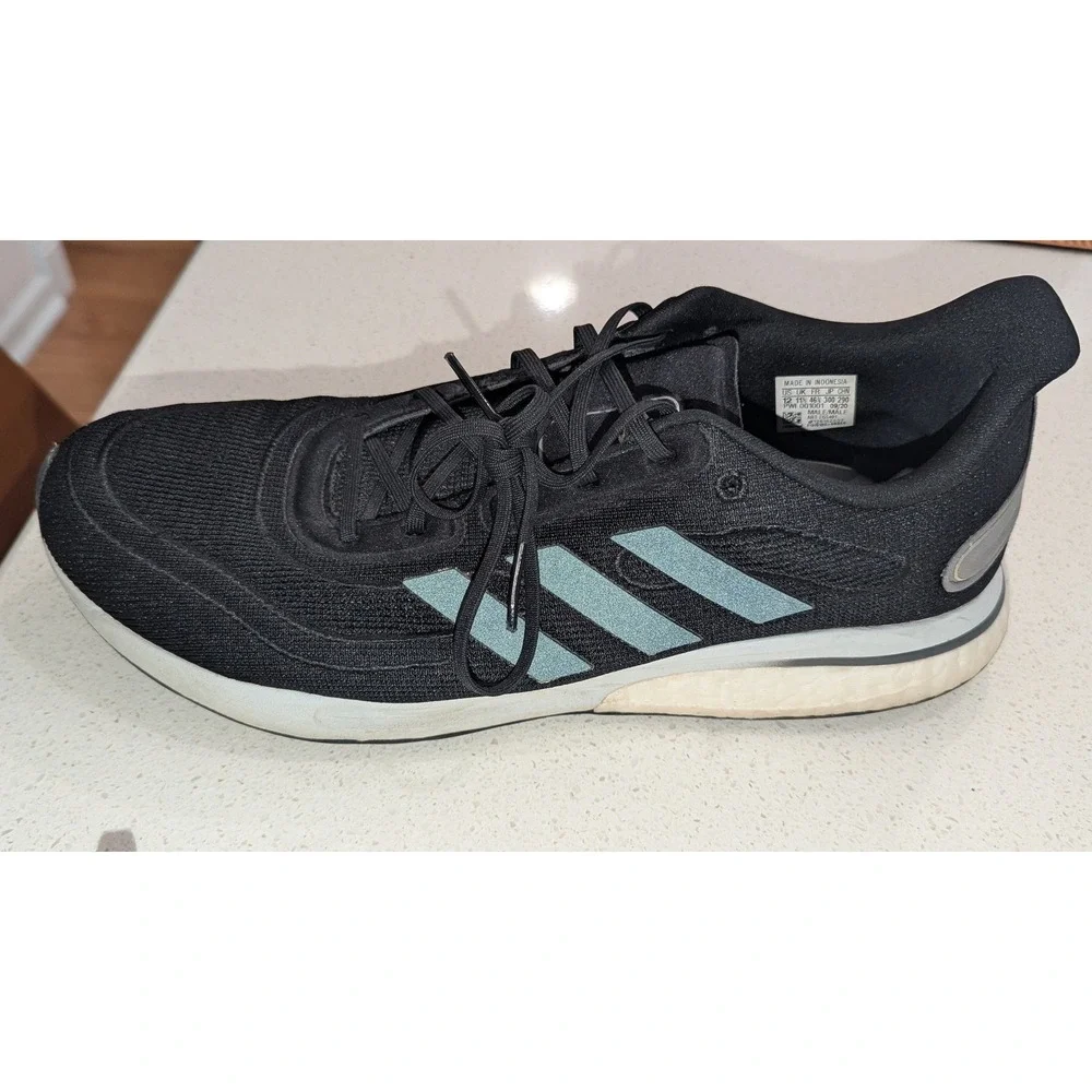 Adidas Supernova Running Shoes Black Mesh Boost Cushioning Size 12 EG5401